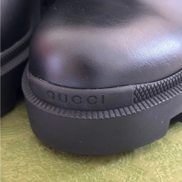 Gucci GG Women’s Quilted Lace Up Platform Black/Grey Combat Boots Size 42 - Picture 10 of 11